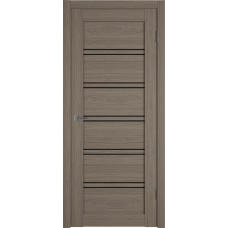 Дверь межкомнатная ВФД Атум Про X28 Дуб коричневый, стекло черное "Лакобель черный"